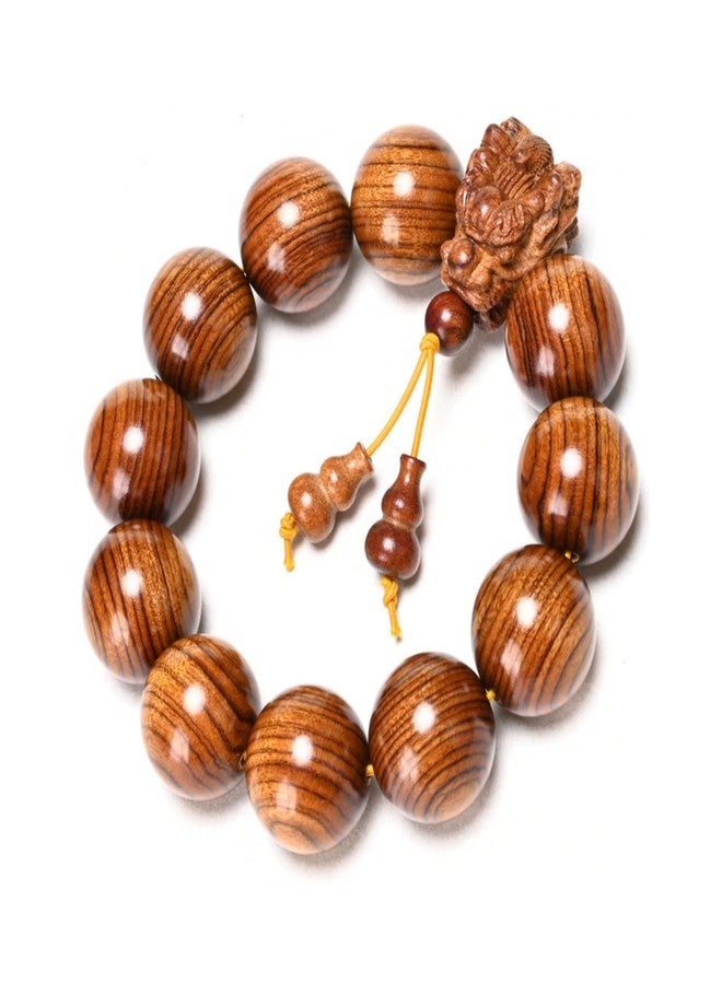 Hondark Natural Wooden Bracelet Adult Spring Bracelet Bead Dia. 0.8 inch 12 Beads 1pc (WishesEngrave) - Image 5